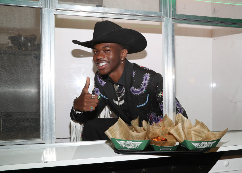 Lil Nas X on Wingstop Truck. Caption: Ready to take the Old Town Road on the Wing Truck.
