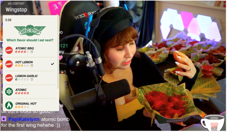 Twitch streamer TheHaleyBaby tries Wingstop flavors